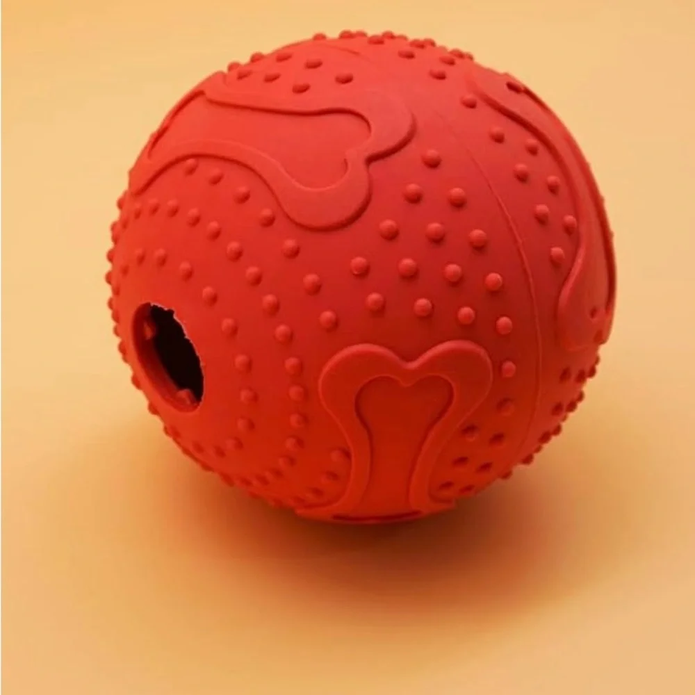 ☄️ Interactive Red Ball Feeder Toy for Dogs